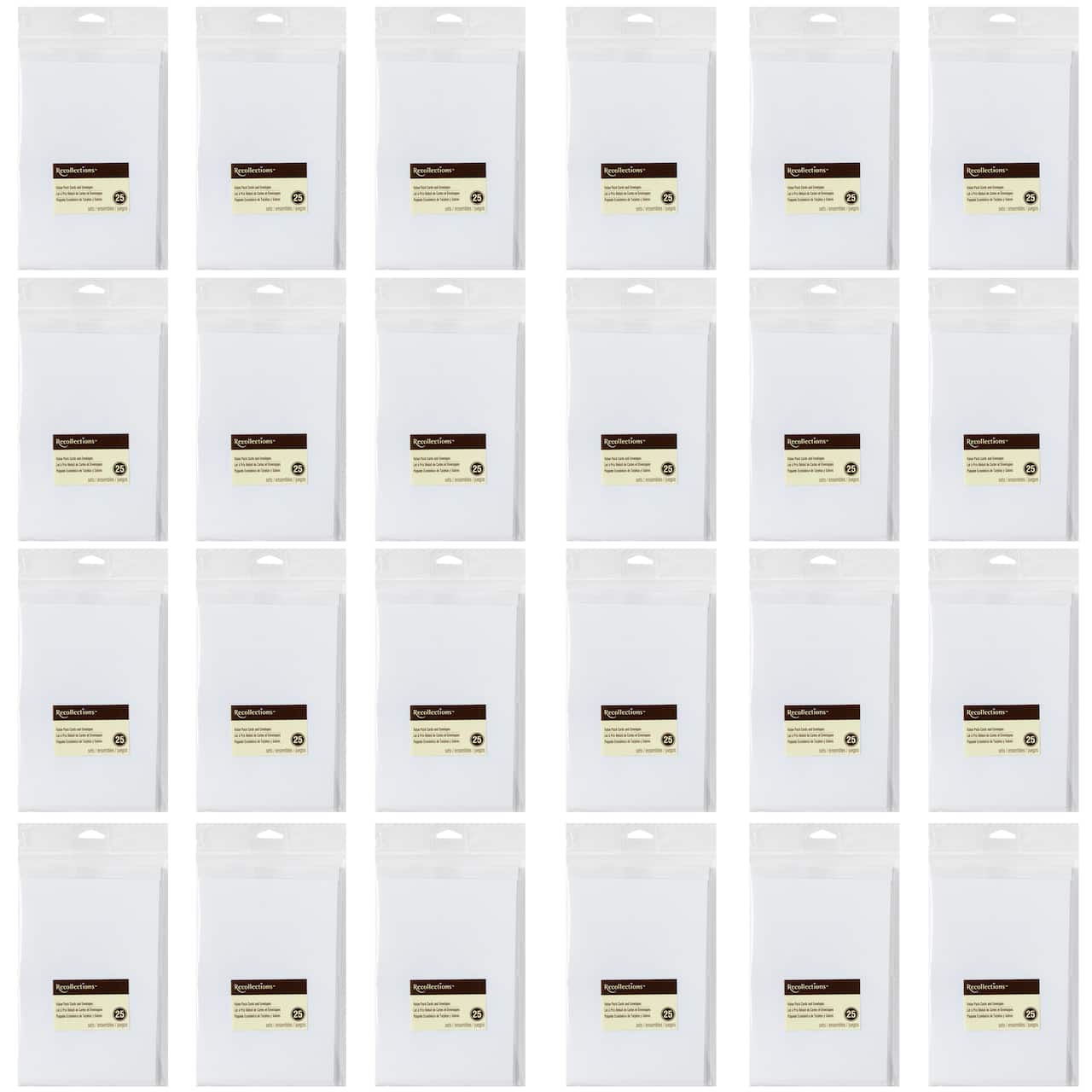 24 Packs: 25 ct. (600 total) White Cards & Envelopes by Recollections™, 4" x 5.5"